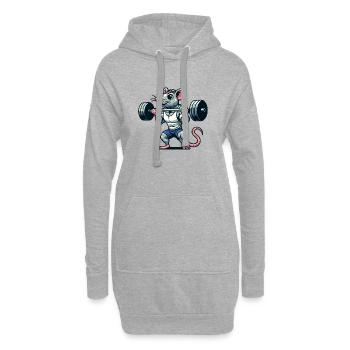 Mighty Mouse Lifter: Der Workout-Krieger - Hoodie-Kleid - Grau meliert - Vorne