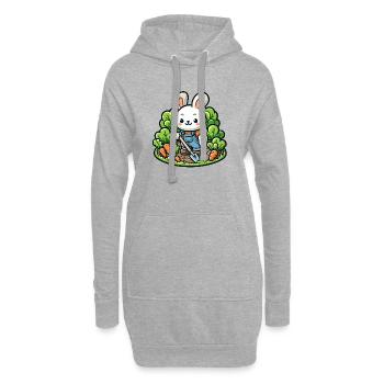 Erntetrichter: Der Gartenhase - Hoodie-Kleid - Grau meliert - Vorne