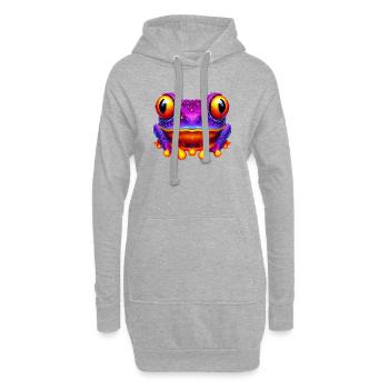 Grenouille - Sweat-shirt à capuche long Femme - gris chiné - Devant