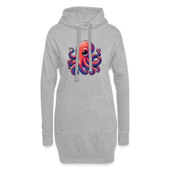 Krake - Hoodie-Kleid - Grau meliert - Vorne