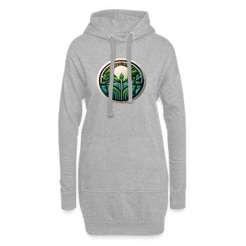 Öko Tech Logo Natur und Digitalisierung - Hoodie-Kleid - Grau meliert - Vorne