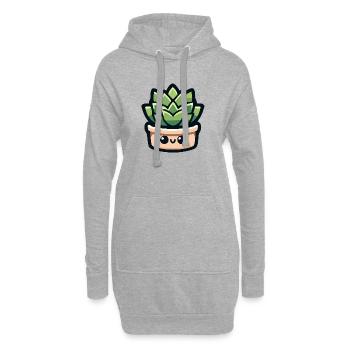 Petite Potted Pal: Die fröhliche Sukkulente - Hoodie-Kleid - Grau meliert - Vorne