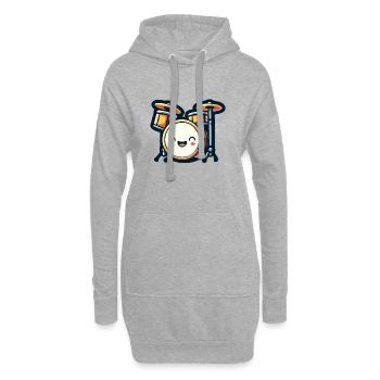 Rhythmic Rumble : le délice de la batterie - Sweat-shirt à capuche long Femme - gris chiné - Devant