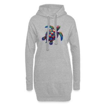 Schildkröte - Hoodie-Kleid - Grau meliert - Vorne