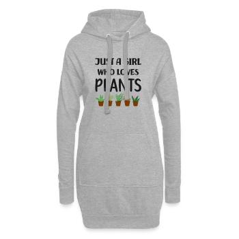Juste une fille qui aime les plantes - Sweat-shirt à capuche long Femme - gris chiné - Devant