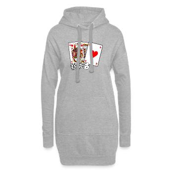 Karten und Würfel - Hoodie-Kleid - Grau meliert - Vorne