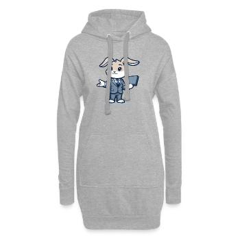Techie Hopper: Das Unternehmenskaninchen - Hoodie-Kleid - Grau meliert - Vorne