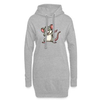 Ratte und Maus Dabbing Cartoon - Hoodie-Kleid - Grau meliert - Vorne