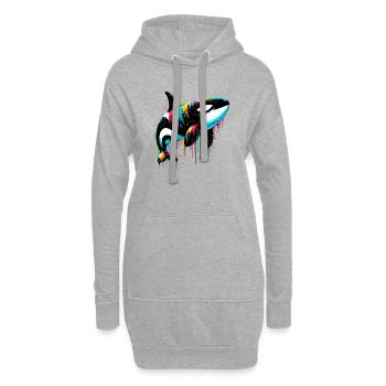 Orque - Sweat-shirt à capuche long Femme - gris chiné - Devant