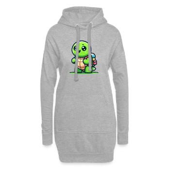 Trailblazer Turtle: Der Entdecker - Hoodie-Kleid - Grau meliert - Vorne