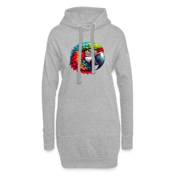 Papagei - Hoodie-Kleid - Grau meliert - Vorne