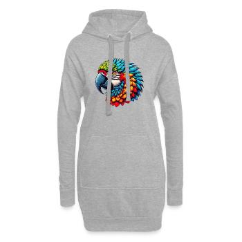 Papagei - Hoodie-Kleid - Grau meliert - Vorne