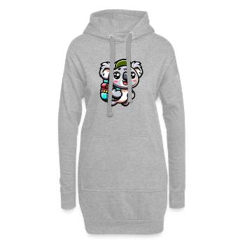 Abenteuerlustiger Koala Backpacker Illustration - Hoodie-Kleid - Grau meliert - Vorne