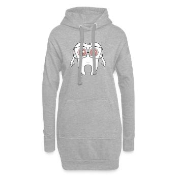 Une adorable dent portant des lunettes - Sweat-shirt à capuche long Femme - gris chiné - Devant