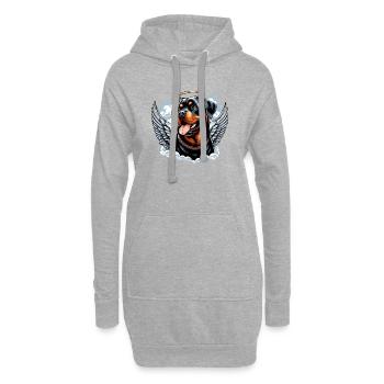 Süßer Rottweiler Engel Heiligenschein - Hoodie-Kleid - Grau meliert - Vorne