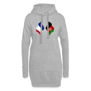 Drapeau de la France et de l’Afghanistan - Sweat-shirt à capuche long Femme - gris chiné - Devant