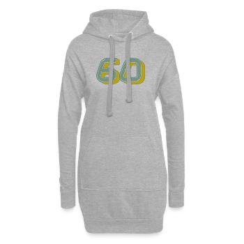 60. 60 ANS. 60e ANNIVERSAIRE. ANNIVERSAIRE 60 ANS. - Sweat-shirt à capuche long Femme - gris chiné - Devant