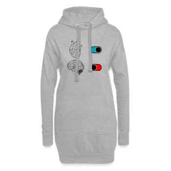 Nachtnachtliches Halbmond-Duo - Hoodie-Kleid - Grau meliert - Vorne