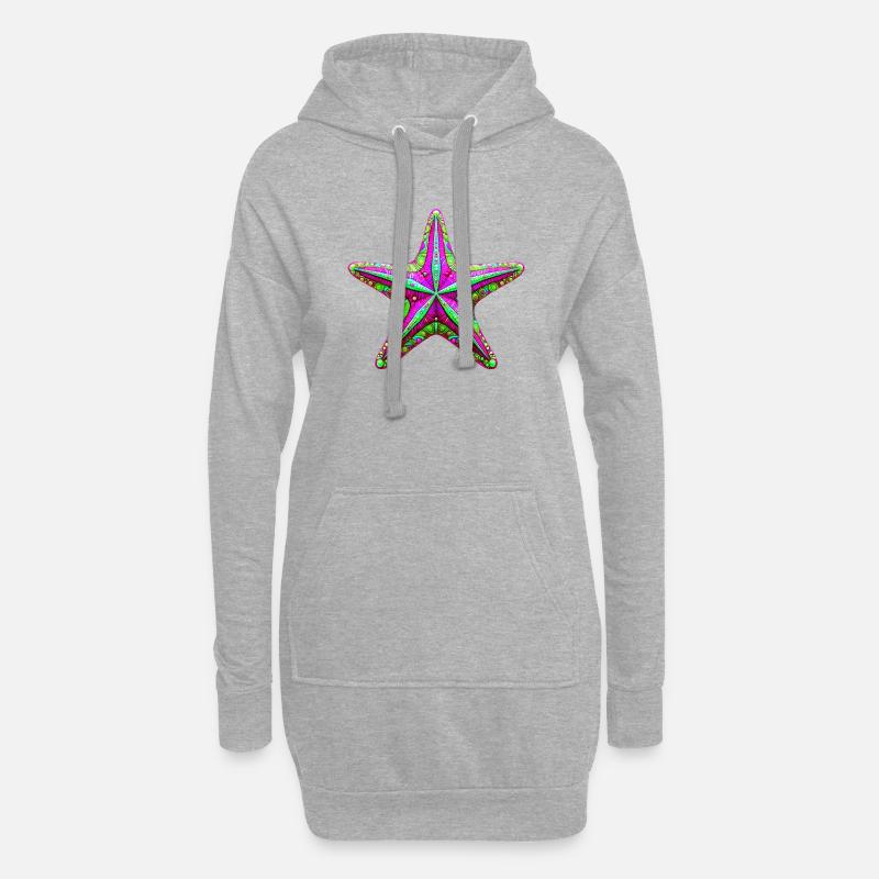 Seestern - Hoodie-Kleid - Grau meliert
