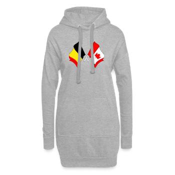 Flagge von Belgien, Flagge Kanada - Hoodie-Kleid - Grau meliert - Vorne