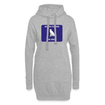 Clever wie ein Affe - Hoodie-Kleid - Grau meliert - Vorne