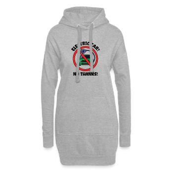 E-auto Tanken Auto Statement Benzin Energie - Hoodie-Kleid - Grau meliert - Vorne
