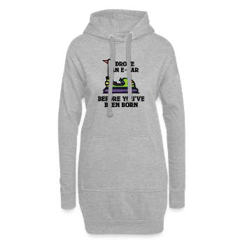 Energiespeicher Statement Tanken Strom E-auto - Hoodie-Kleid - Grau meliert - Vorne