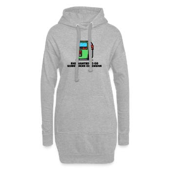 Tankstelle Tanken Statement Zapfsäule Energie - Hoodie-Kleid - Grau meliert - Vorne
