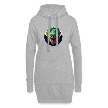 Crocodrago géométrique circulaire - Sweat-shirt à capuche long Femme - gris chiné - Devant