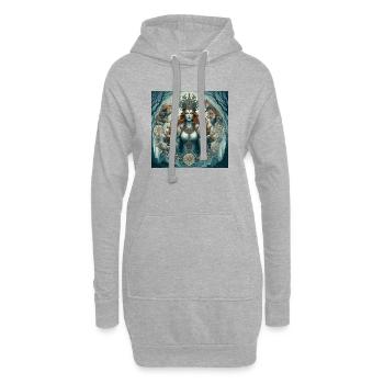 Déesse celtique - Sweat-shirt à capuche long Femme - gris chiné - Devant