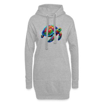 Tortue - Sweat-shirt à capuche long Femme - gris chiné - Devant