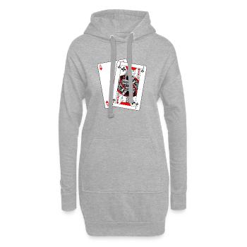 Matraque - Sweat-shirt à capuche long Femme - gris chiné - Devant