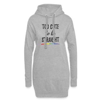 Mois de la fierté LGBT - Trop mignon pour être hétéro - Sweat-shirt à capuche long Femme - gris chiné - Devant