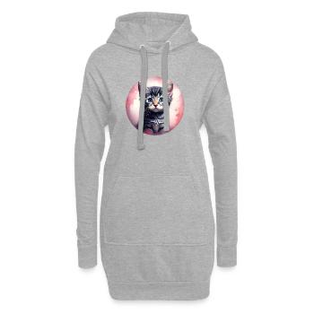 Kätzchen im Pinken Aquarell - Hoodie-Kleid - Grau meliert - Vorne