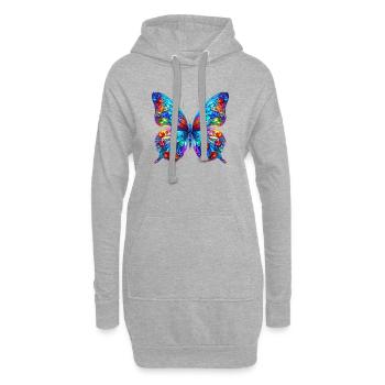 Schmetterling - Hoodie-Kleid - Grau meliert - Vorne