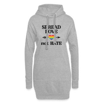 LGBT Pride Month - Verbreiten Sie Liebe statt Hass - Hoodie-Kleid - Grau meliert - Vorne