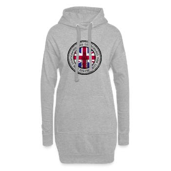 Timbre Union Jack Big Ben - Sweat-shirt à capuche long Femme - gris chiné - Devant