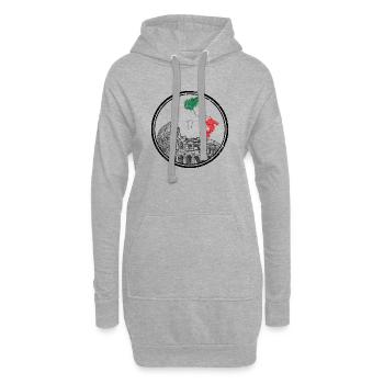 Italien Karte in Flaggenfarben - Hoodie-Kleid - Grau meliert - Vorne