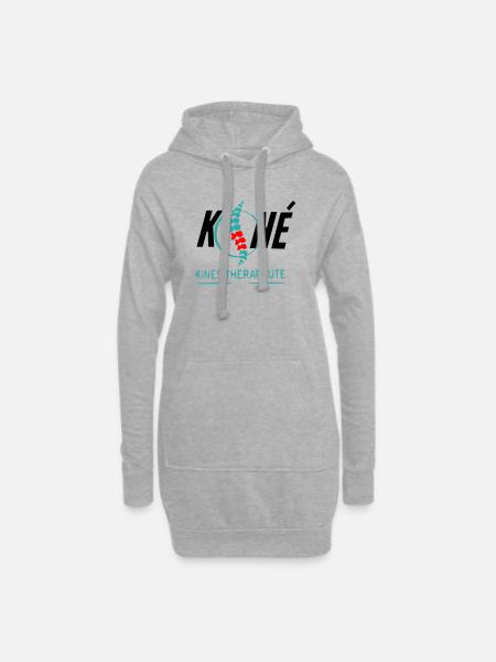 Kinésithérapeute - Sweat-shirt à capuche long Femme - gris chiné