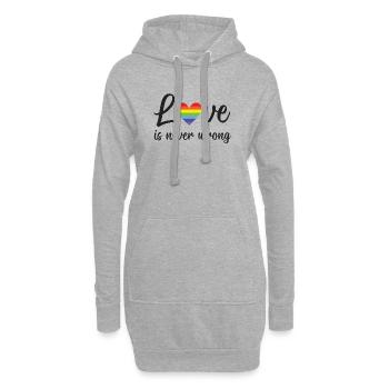 Mois de la fierté LGBT - L’amour ne se trompe jamais - Sweat-shirt à capuche long Femme - gris chiné - Devant