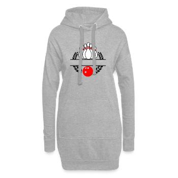 Bowling Lorbeerkranz Rotes Bowling - Hoodie-Kleid - Grau meliert - Vorne