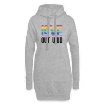 Mois de la fierté LGBTQ - Love Out Loud - Sweat-shirt à capuche long Femme - gris chiné - Devant