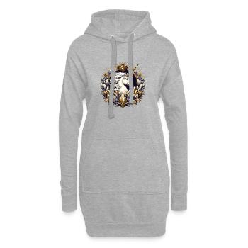 majestueuse licorne décorée avec art - Sweat-shirt à capuche long Femme - gris chiné - Devant