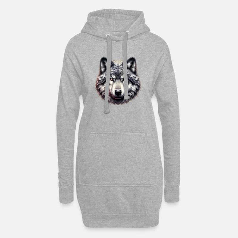 Wolf - Hoodie-Kleid - Grau meliert