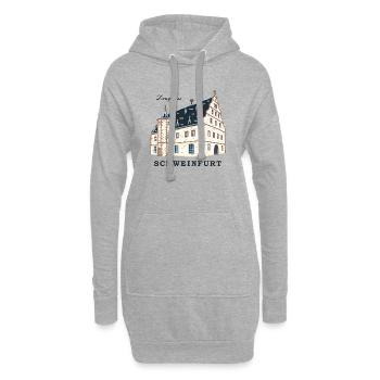 Schweinfurt, Dessin Zeughaus, Franconie, Bavière - Sweat-shirt à capuche long Femme - gris chiné - Devant