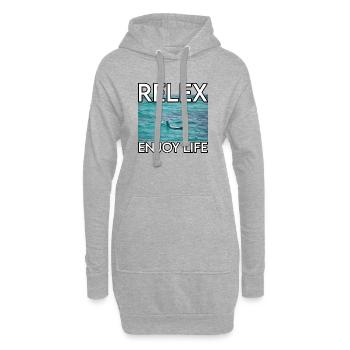 Détendez-vous au bord de la mer – joie de vivre - Sweat-shirt à capuche long Femme - gris chiné - Devant
