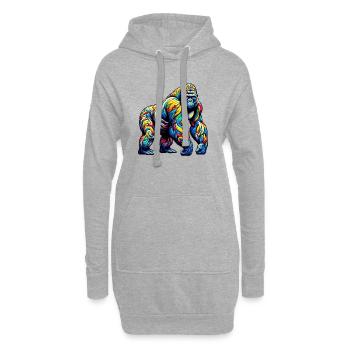 Gorille - Sweat-shirt à capuche long Femme - gris chiné - Devant