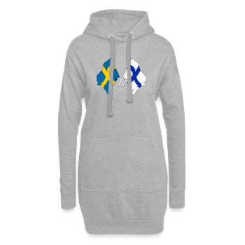 Flagge Schweden, Flagge Finnland - Hoodie-Kleid - Grau meliert - Vorne