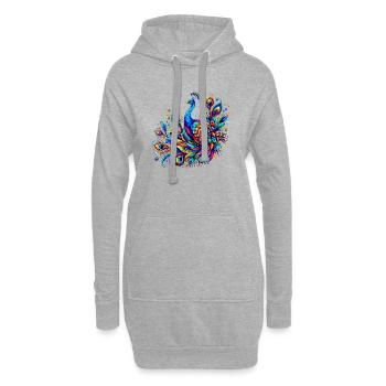 Peacock - Hoodie Dress - heather grey - Front