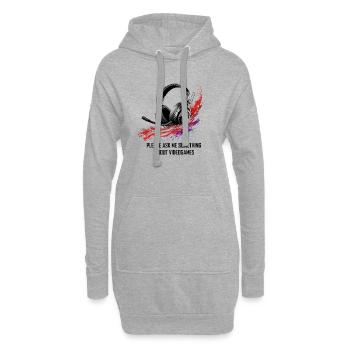 Gaming Headset Spruch Videogames für stolze Gamer - Hoodie-Kleid - Grau meliert - Vorne